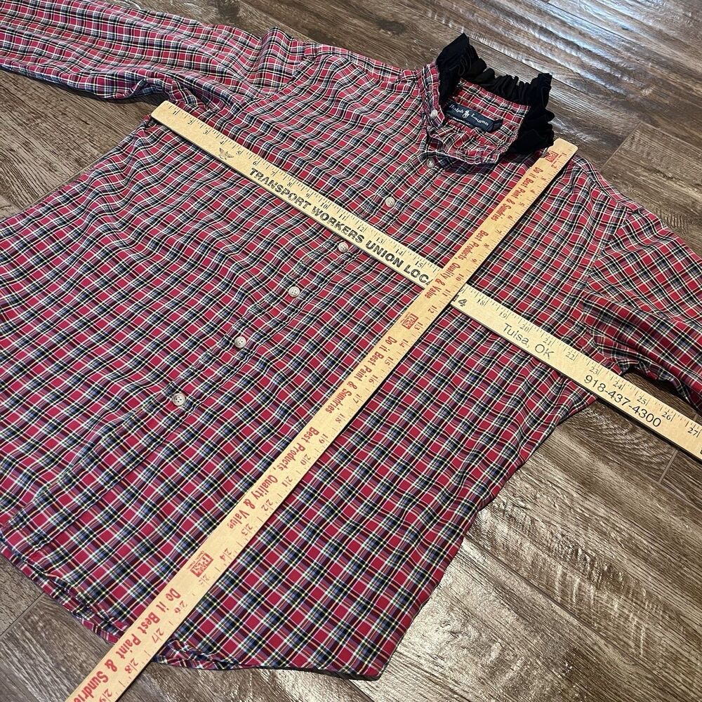 Vintage Ralph Lauren Reworked Upcycled Shirt Large Ruffled Collar Button Up - Picture 6 of 12